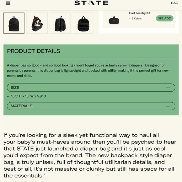 SOLD!!! STATE Lorimer Diaper Backpack SOLD!!!! - Picture 7 of 7